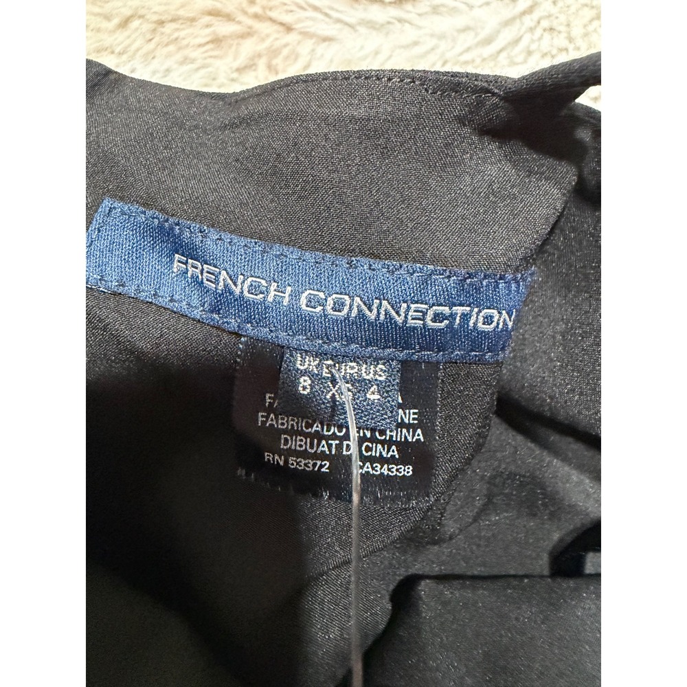 French Connection Black Double Strap Square Neck Mini Dress Size 4 NEW - Picture 4 of 8
